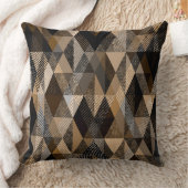 ベージュを使用したテクスチャ付き菱形ブラウン クッション (ブランケット)