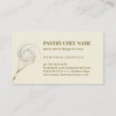 ベージュアイボリースパークルウィスクグリッター金ゴールドベーカリー 名刺 (裏面)