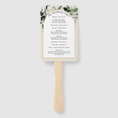 ベージュアイボリーボホアーチボタニック結婚式 プログラム ハンドファン (裏面)