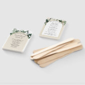 ベージュアイボリーボホアーチボタニック結婚式 プログラム ハンドファン (組立なし)