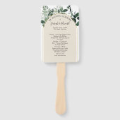 ベージュアイボリーボホアーチボタニック結婚式 プログラム ハンドファン (正面)