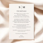 ベージュアイボリーモノグラムミニマ結婚リスト詳細 エンクロージャーカード