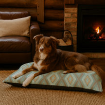 ベージュアクアターコイズミントグリーンスクウェアアート