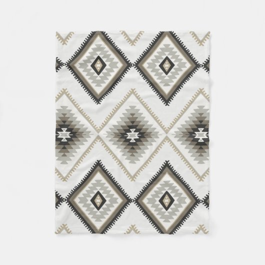 ベージュアズテック人 フリースブランケット (正面)