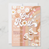 ベージュアニュエージュレッツ転がレトログルーヴィ誕生日 招待状 (正面)