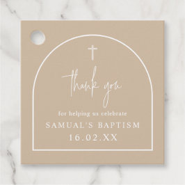 ベージュアモダンーチミニマリストバプテススクエア フェイバータグ