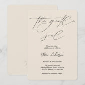 ベージュアルパインオアットザジェントルソウルブライダルシャワー 招待状 (正面/裏面)