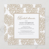 ベージュアンダーザシーコーラルモダンブライダルシャワー 招待状 (正面/裏面)