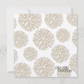 ベージュアンダーザシーコーラルモダンブライダルシャワー 招待状 (裏面)