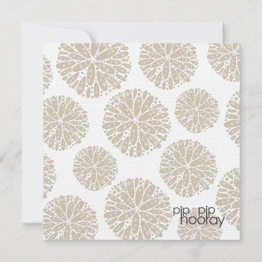 ベージュアンダーザシーサンゴモダンブライダルシャワー 招待状 (裏面)