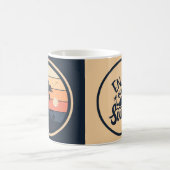 ベージュアンドオレンジシンプル色の夕日 コーヒーマグカップ (中央)