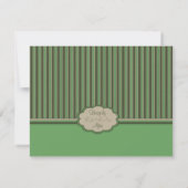 ベージュアンドグリーンストライプカップルシャワー招待状 招待状 (裏面)