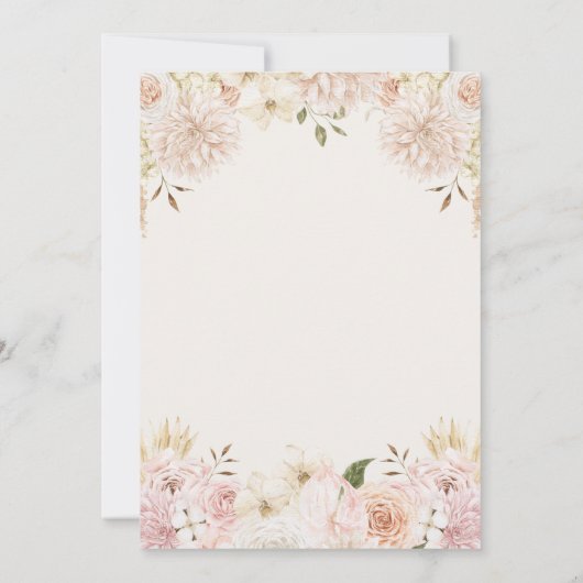 ベージュアンドピーチ結婚式招待状 招待状 (裏面)