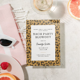 ベージュアンドブラウンアニマルプリントバチェロレッテ 招待状