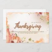 ベージュアンドブラウンシンプル感謝祭 シーズンカード (正面/裏面)