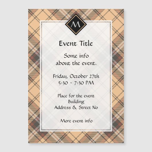 ベージュアンドブラウンタータンチェック (正面)