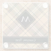 ベージュアンドブラウンタータンチェック ガラスコースター (裏面)