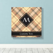 ベージュアンドブラウンタータンチェック キャンバスプリント (インサイチュ (ウッドフロア))