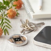 ベージュアンドブラウンタータンチェック キーホルダー (側面)