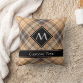 ベージュアンドブラウンタータンチェック クッション (ブランケット)