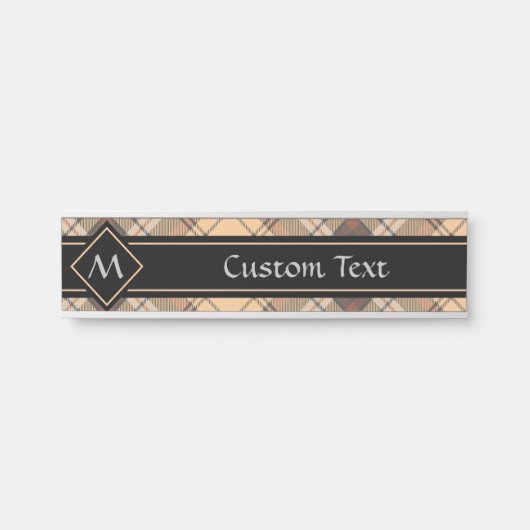 ベージュアンドブラウンタータンチェック サインプレート (正面)