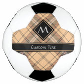 ベージュアンドブラウンタータンチェック サッカーボール (正面)