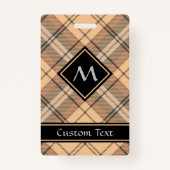 ベージュアンドブラウンタータンチェック バッジ (正面)