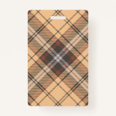 ベージュアンドブラウンタータンチェック バッジ (裏面)