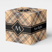 ベージュアンドブラウンタータンチェック フェイバーボックス (正面サイド)