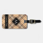 ベージュアンドブラウンタータンチェック ラゲッジタグ