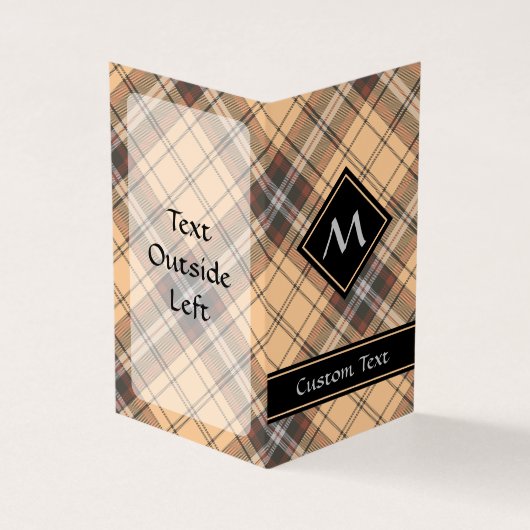 ベージュアンドブラウンタータンチェック 名刺 (外部)