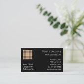 ベージュアンドブラウンタータンチェック 名刺 (スタンド正面)