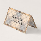 ベージュアンドブラウンタータンチェック 名刺 (裏面)
