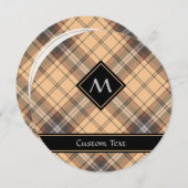 ベージュアンドブラウンタータンチェック 招待状 (正面/裏面)