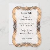 ベージュアンドブラウンタータンチェック 招待状 (裏面)