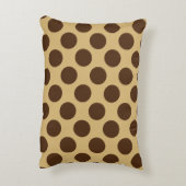ベージュアンドブラウン水玉模様 アクセントクッション (裏面(縦))