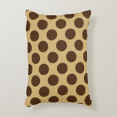 ベージュアンドブラウン水玉模様 アクセントクッション (正面(垂直))