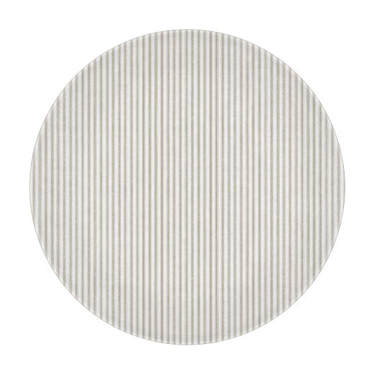 ベージュアンドホワイトチキングストライプ カッティングボード (正面)