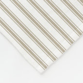 ベージュアンドホワイトチキングストライプ フリースブランケット (角)