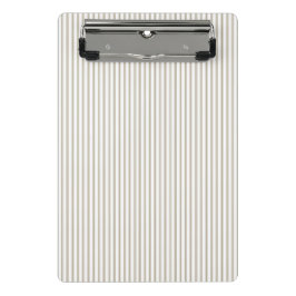 ベージュアンドホワイトチキングストライプ ミニクリップボード