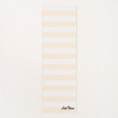 ベージュアンドホワイト名前をカスタムする ヨガマット (正面)