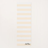 ベージュアンドホワイト名前をカスタムする ヨガマット (裏面)