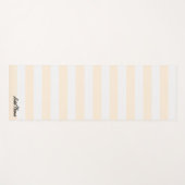 ベージュアンドホワイト名前をカスタムする ヨガマット (正面(横))