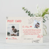 ベージュアンドレッドエステティックハッピーバレンタインデーカード シーズンカード (スタンド正面)