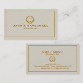 ベージュアンド金ゴールドクラシック弁護士2 名刺 (正面/裏面)