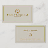 ベージュアンド金ゴールドクラシック弁護士 名刺 (正面/裏面)