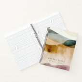 ベージュアーストーン抽象芸術水色パーソナライズされた ノートブック (内部)