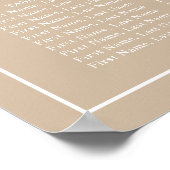 ベージュアーチジョイミニマルント《キリスト教》洗礼式や命名式シーティングチャート ポスター (角)