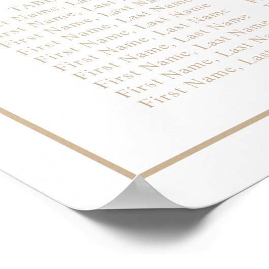 ベージュアーチジョイミニマルント《キリスト教》洗礼式や命名式シーティングチャート ポスター (角)