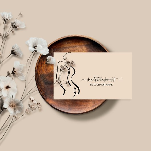 ベージュアート体彫刻コンタリング美学 名刺
